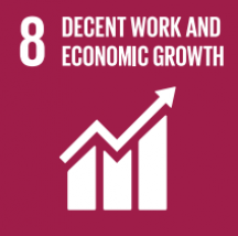 A chart with growth to represent Decent work and economic growth